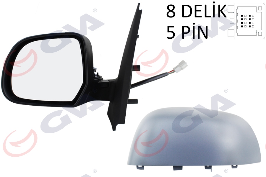 GVA DIŞ DİKİZ AYNASI SOL DOKKER-LODGY 12 ELEKTRİKLİ ISITMALI ASTARLI KONVEKS 5 FİŞ VM-6803EHPL OEM: 963025005R - GVA 1019198 kodlu oto yedek parça görseli