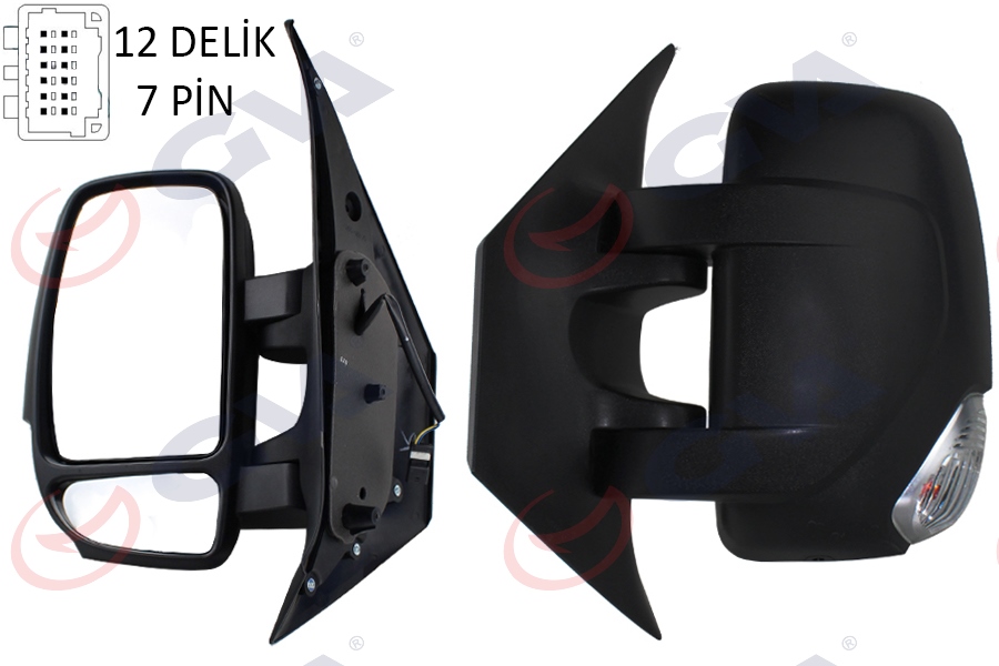 GVA DIŞ DİKİZ AYNASI SOL MASTER-MOVANO 10 ELEKTRİKLİ ISITMALI SİNYALLİ KONVEKS SOL L VM-971EHL OEM: 963021976R-963020131R-4419408 - GVA 1019266 kodlu oto yedek parça görseli