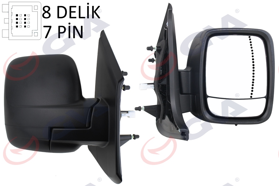GVA DIŞ DİKİZ AYNASI SAĞ TRAFIC-VİVARO 14 ELEKTRİKLİ ISITMALI SENSÖRLÜ DESENLİ ASFERİK 6 FİŞ VM-976EHSAR 963745863R-963651588R-4422961 OEM: 963745863R-963651588R-4422961 - GVA 1019430 kodlu oto yedek parça görseli