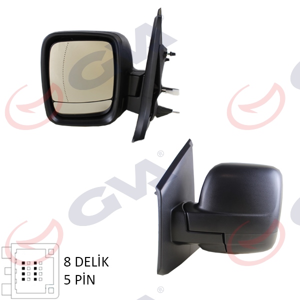 GVA DIŞ DİKİZ AYNASI SOL TRAFIC-VİVARO 14 ELEKTRİKLİ ISITMALI DESENLİ ASFERİK 5 FİŞ VM-976EHAL 963666705R-963739461R-4422988 OEM: 963666705R-963739461R-4422988 - GVA 1019431 kodlu oto yedek parça görseli