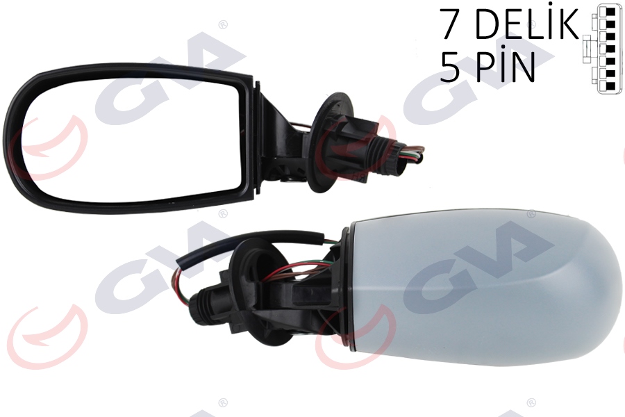 GVA DIŞ DİKİZ AYNASI SOL PUNTO 04 ELEKTRİKLİ ISITMALI SİYAH ASTARLI KONVEKS VM-156EHPL OEM: 735273122-735380187 - GVA 1028210 kodlu oto yedek parça görseli