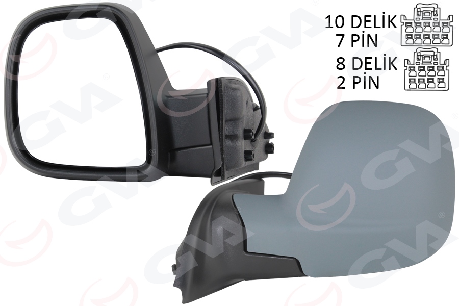 GVA DIŞ DİKİZ AYNASI FIAT YENİ DOBLO COMBİ- CARG0 ELEKTRİKLİ ASTARLI REZİSTANSLI OTOMATİK AÇMA KAPAMA SOL 23-  - GVA 1029109 kodlu oto yedek parça görseli