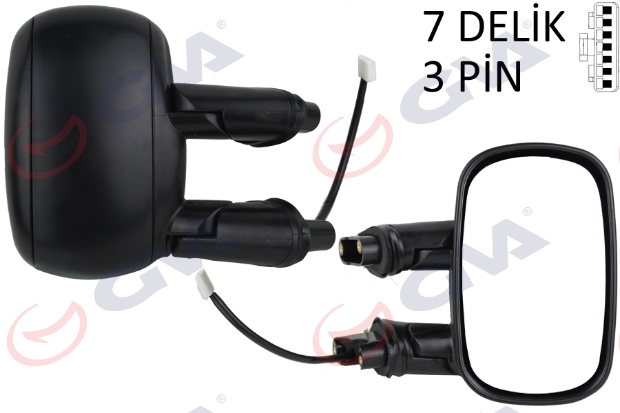 GVA DIŞ DİKİZ AYNASI SAG ELEKTRİKLİ ASTARLI FIAT DOBLO 00 10 KONVEKS 3 FİŞ VM-666EHPR OEM: 735296227 - GVA 1029110 kodlu oto yedek parça görseli