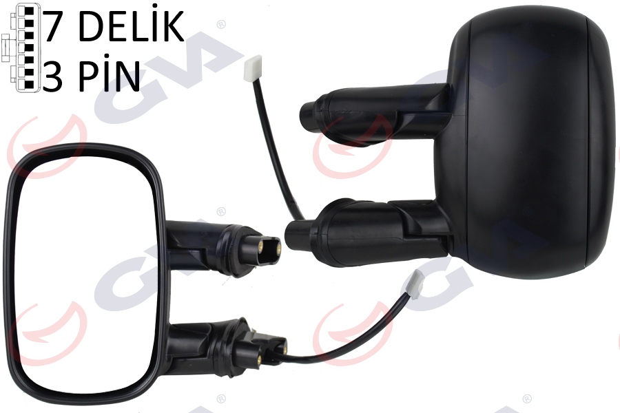GVA DIŞ DİKİZ AYNASI SOL ELEKTRİKLİ ASTARLI FIAT DOBLO 00 10 KONVEKS 3 FİŞ OEM: 735296234 - GVA 1029111 kodlu oto yedek parça görseli