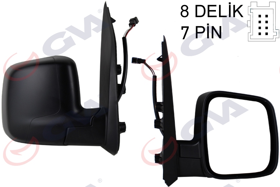 GVA DIŞ DİKİZ AYNASI SAĞ FIORINO-BIPPER-NEMO 07 ELEKTRİKLİ ISITMALI SENSÖRLÜ KONVEKS 7 FİŞ VM-6115EHSR OEM: 735460567-8153.VH - GVA 1029330 kodlu oto yedek parça görseli