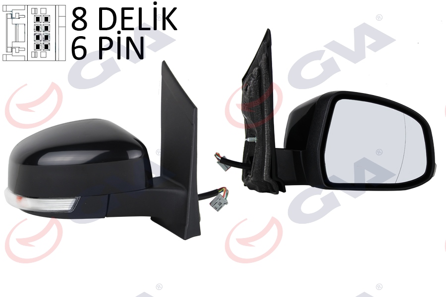 GVA DIŞ DİKİZ AYNASI SAĞ FOCUS II 08 11 ELEKTRİKLİ ISITMALI SİNYALLİ ASFERİK 6 FİŞ VM-6304EHAR 8M5117682AD-8M5117682AF OEM: 8M5117682AD-8M5117682AF - GVA 1035180 kodlu oto yedek parça görseli