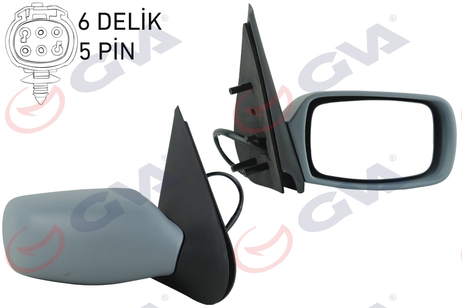 GVA DIŞ DİKİZ AYNASI SAĞ FIESTA 96 00 MAZDA 121 96 ELEKTRİKLİ ISITMALI ASTARLI KONVEKS VM-306EHPR OEM: XS6117683PAXWAA-1085361-1E0569120A - GVA 1037107 kodlu oto yedek parça görseli