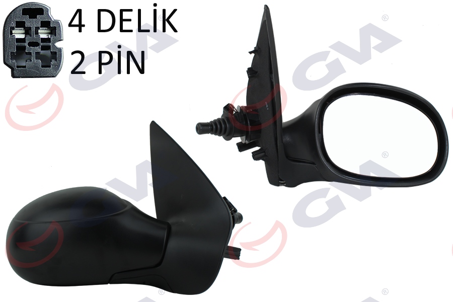 GVA DIŞ DİKİZ AYNASI SAĞ 206 98 MEKANİK ISITMALI SENSÖRLÜ KONVEKS 2 FİŞ VM-206HSR 8148.XZ OEM: 8148.XZ - GVA 1043202 kodlu oto yedek parça görseli