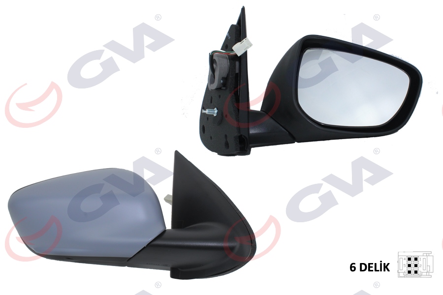 GVA DIŞ DİKİZ AYNASI SAĞ C-ELYSEE-301 13 ELEKTRİKLİ ISITMALI SENSÖRLÜ ASTARLI KONVEKS VM-512EHPSR OEM: 1609064580 - GVA 1043382 kodlu oto yedek parça görseli
