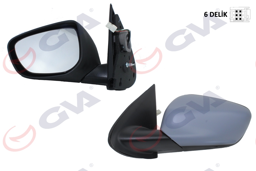 GVA DIŞ DİKİZ AYNASI SOL C-ELYSEE-301 13 ELEKTRİKLİ ISITMALI ASTARLI KONVEKS 5 FİŞ VM-512EHPSR OEM: 98005089XT-1609064880 - GVA 1043383 kodlu oto yedek parça görseli