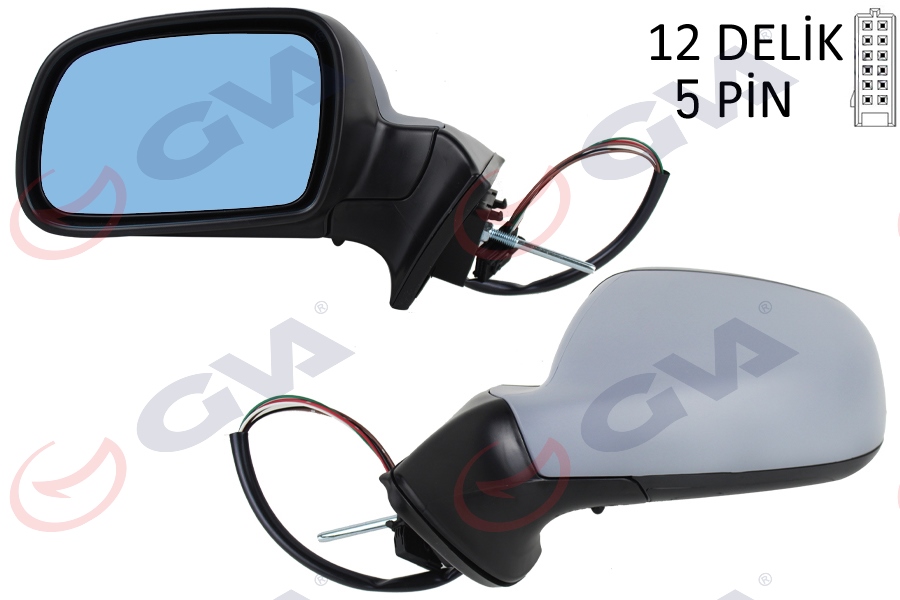 GVA DIŞ DİKİZ AYNASI SOL 407 05 ELEKTRİKLİ ISITMALI MAVİ CAM ASTARLI KONVEKS 5 FİŞ VM-204EHPL OEM: 8149.VF - GVA 1043431 kodlu oto yedek parça görseli