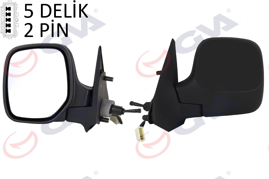 GVA DIŞ DİKİZ AYNASI SOL BERLINGO-PARTNER 97 MEKANİK ISITMALI KONVEKS 2 FİŞ VM-118NL 8148.PL-8148.NZ-8153.HN OEM: 8148.PL-8148.NZ-8153.HN - GVA 1045103 kodlu oto yedek parça görseli
