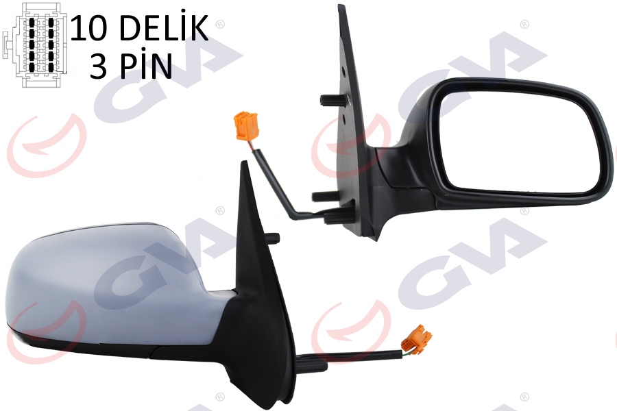 GVA DIŞ DİKİZ AYNASI SAĞ XSARA 03 ELEKTRİKLİ ISITMALI ASTARLI KONVEKS 3 FİŞ VM-6146EPSR OEM: 8149.GT - GVA 1050730 kodlu oto yedek parça görseli