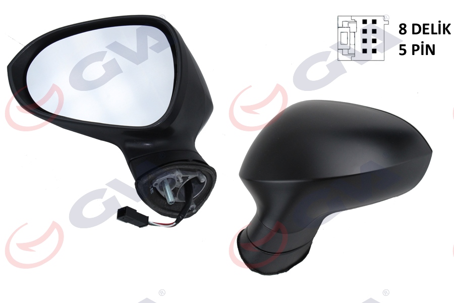 GVA DIŞ DİKİZ AYNASI SOL IBIZA 08 ELEKTRİKLİ ISITMALI KONVEKS ASTARLI 5 FİŞ VM-364EHPL 6J1857507HGRU OEM: 6J1857507HGRU - GVA 1061531 kodlu oto yedek parça görseli
