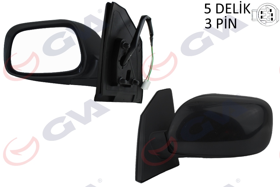 GVA DIŞ DİKİZ AYNASI SOL COROLLA 02 ELEKTRİKLİ KONVEKS 3 FİŞ VM-277EL - GVA 1071122 kodlu oto yedek parça görseli