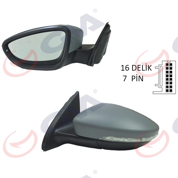GVA DIŞ DİKİZ AYNASI SOL PASSAT 11 ELEKTRİKLİ ISITMALI Ç.AYDINLATMALI ASTARLI ASFERİK 7 FİŞ VM-6194NEHPAL 3AB8575079B9 OEM: 3AB8575079B9 - GVA 1075348 kodlu oto yedek parça görseli