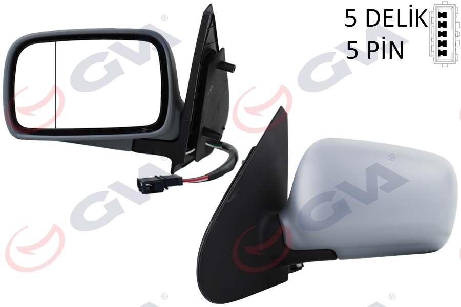 GVA DIŞ DİKİZ AYNASI SOL POLO 94 ELEKTRİKLİ ISITMALI KONVEKS 5 FİŞ VM-184L OEM: 6N1857507AGRU - GVA 1075416 kodlu oto yedek parça görseli