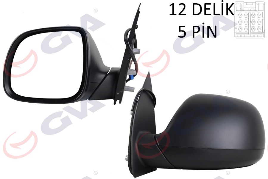 GVA DIŞ DİKİZ AYNASI SOL TRANSPORTER T6 CARAVELLE 10 ELEKTRİKLİ ISITMALI ASFERİK 5 FİŞ VM-6196EHAL OEM: 7E1857507CP-7E1857527G-7E1857507BT - GVA 1075546 kodlu oto yedek parça görseli