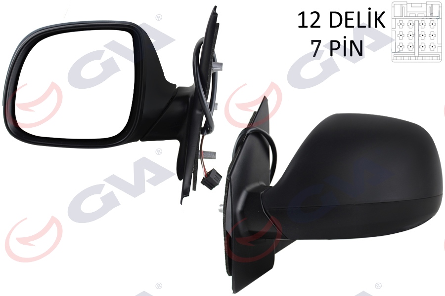 GVA DIŞ DİKİZ AYNASI SOL TRANSPORTER T6 CARAVELLE 10 ELEKTRİKLİ ISITMALI KATLANIR ASFERİK 7 FİŞ VM-6196EBAL OEM: 7E1857507CF9B9-7E1857527F9B9-7E1857 - GVA 1075550 kodlu oto yedek parça görseli