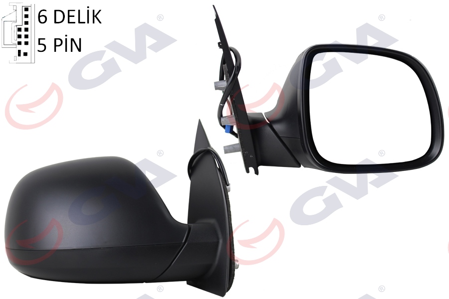 GVA DIŞ DİKİZ AYNASI SAĞ AMAROK 09 ELEKTRİKLİ ISITMALI DESENLİ KONVEKS 5 FİŞ VM-6190EHR OEM: 2H1857508EB-9B9 - GVA 1075814 kodlu oto yedek parça görseli
