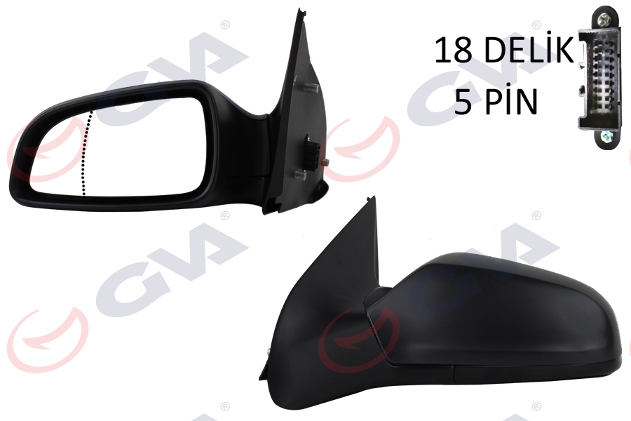 GVA DIŞ DİKİZ AYNASI SOL ASTRA H 04 ELEKTRİKLİ ISITMALI ASFERİK 5 FİŞ VM-968EHAL 6428185-13141997-13253338-6428274 OEM: 6428185-13141997-13253338-6428274 - GVA 1090126 kodlu oto yedek parça görseli