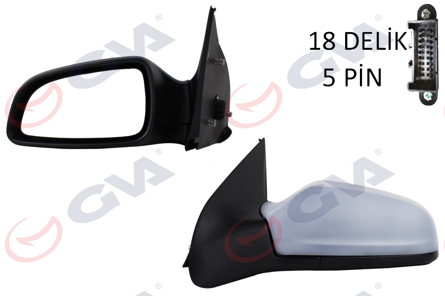 GVA DIŞ DİKİZ AYNASI SOL ASTRA H 04 ELEKTRİKLİ ISITMALI ASTARLI ASFERİK 5 FİŞ VM-968EHPAL 13312982 OEM: 6428274-6428917-6428786 - GVA 1090150 kodlu oto yedek parça görseli