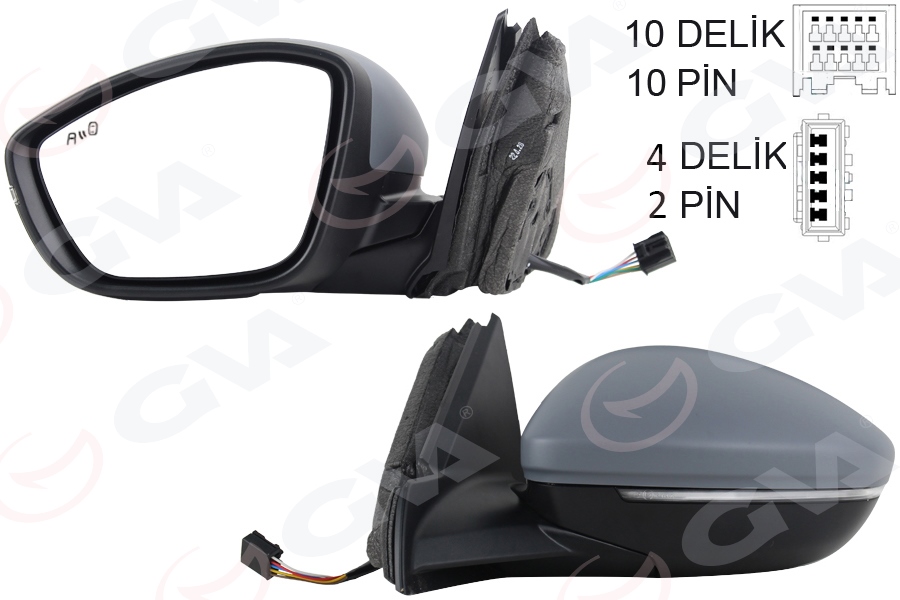 GVA DIŞ DİKİZ AYNASI SOL CORSA 19- ELEKTİRKLİ KATLANABİLİR ISITMALI SİNYALLİ SENSORLÜ ASTARLI KONVEKS 98260233XT-982620551T OEM: 98260233XT-982620551T - GVA 1090203 kodlu oto yedek parça görseli