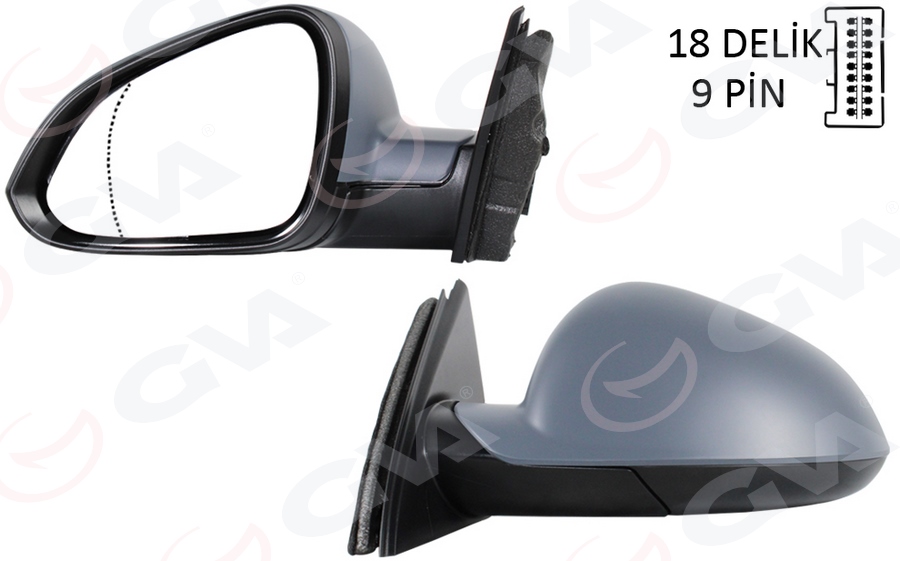 GVA DIŞ DİKİZ AYNASI SOL ELEKTRİKLİ KATLANIR INSIGNIA A 08>17 OEM: 13329083-13268765-1428473 - GVA 1090207 kodlu oto yedek parça görseli
