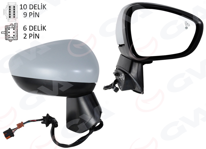 GVA DIŞ DİKİZ AYNASI KOMPLE SAĞ OPEL CROSSLAND 17> ELEKTRİKLİ KATLANIR OEM: 13485138-39111503-13466845-39111499 - GVA 1090220 kodlu oto yedek parça görseli