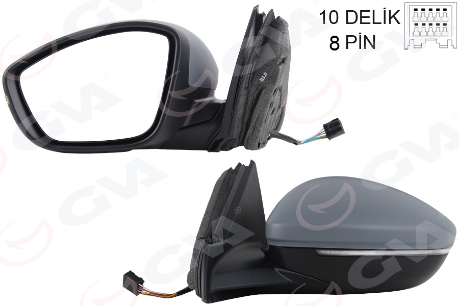 GVA DIŞ DİKİZ AYNASI SOL ELEKTRİKLİ ISITMALI SİNYALLİ KATLANIR ASTARLI KONVEKS 208 19- CORSA F 19- 10H8P OEM: 983758881T-98260232XT - GVA 1090230 kodlu oto yedek parça görseli