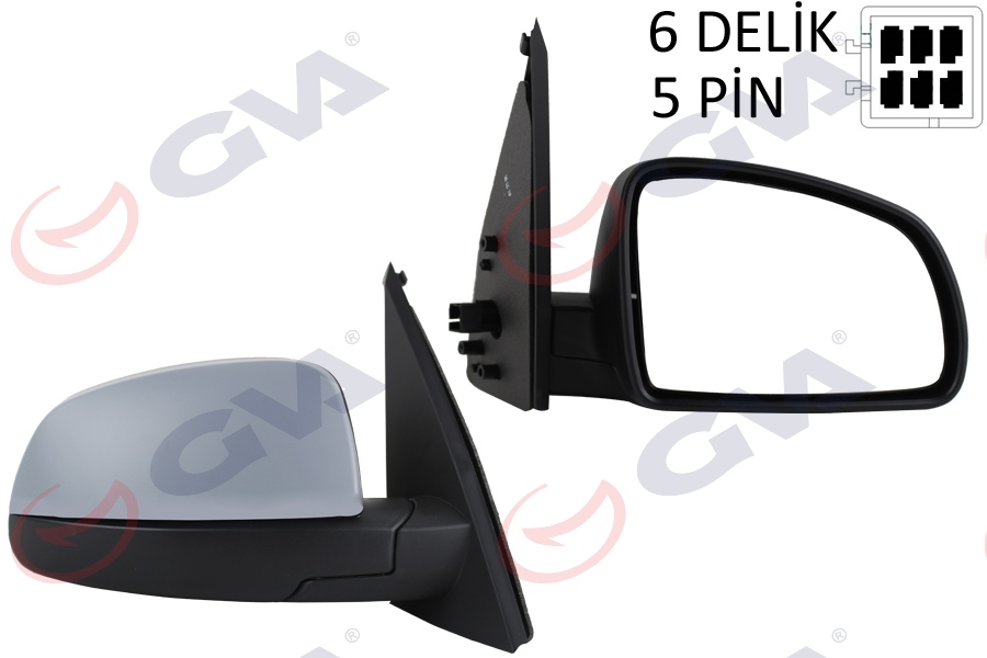 GVA DIŞ DİKİZ AYNASI SAĞ MERIVA A 03 ELEKTRİKLİ ISITMALI ASTARLI KONVEKS 5 FİŞ VM-331EHPR 6428174-13148955 OEM: 6428174-13148955 - GVA 1090735 kodlu oto yedek parça görseli