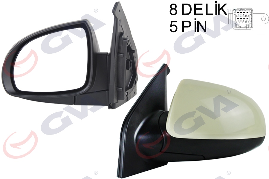 GVA DIŞ DİKİZ AYNASI SOL PICANTO 06 ELEKTRİKLİ ISITMALI ASTARLI KONVEKS VM-753EHPL 8761007158 OEM: 8761007158 - GVA 1091920 kodlu oto yedek parça görseli