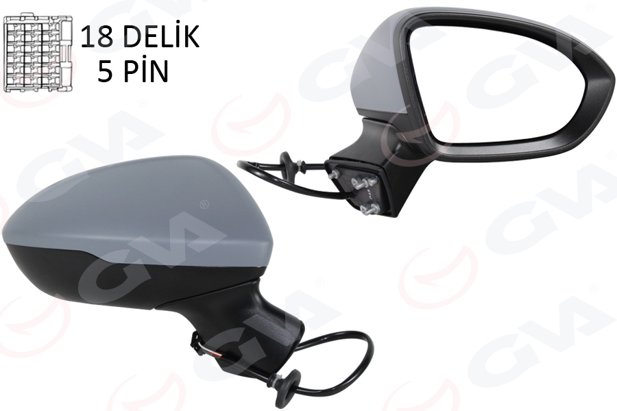 GVA DIŞ DİKİZ AYNASI SAĞ CRUZE 17- -ASTRA K 15-22 ASTARLI KONVEKS OEM: 13453490-13396541-13396527 - GVA 1099122 kodlu oto yedek parça görseli
