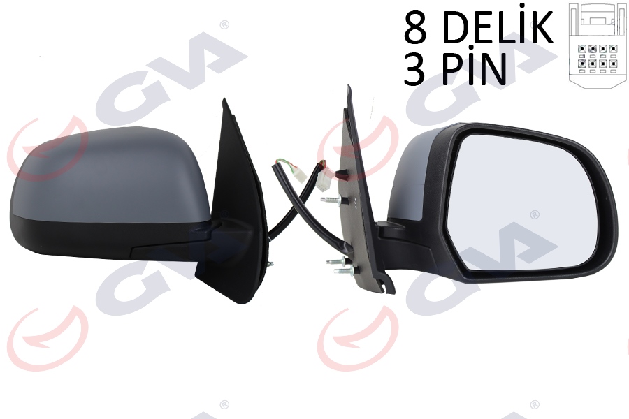 GVA DIŞ DİKİZ AYNASI SAĞ MICRA 10 ELEKTRİKLİ ASTARLI KONVEKS 3 FİŞ VM-223EHPR 96301-1HB0B OEM: 96301-1HB0B - GVA 1099235 kodlu oto yedek parça görseli
