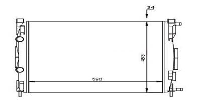 GVA MOTOR SU RADYATÖRÜ BRAZİNG RENAULT MEGANE II 02 SCENIC 03 1.5-1.9DCİ/1.4-1.6-2.0 16V AC KLİMASIZ MEK 585x428x32 8200357536-8200115542-8200117609 OEM: 8200357536-8200115542-8200117609 - GVA 3111005 kodlu oto yedek parça görseli