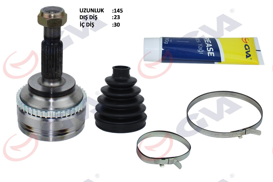 GVA AKS KAFASI DIŞ ÖN CLIO II 98-05 KANGOO 98-08 1.5DCI ABS Lİ 44DİŞ KALIN FREZE 23x30x57.5 145mm 8200535800-8200535798-8200236110 OEM: 8200535800-8200535798-8200236110 - GVA 4414140K kodlu oto yedek parça görseli