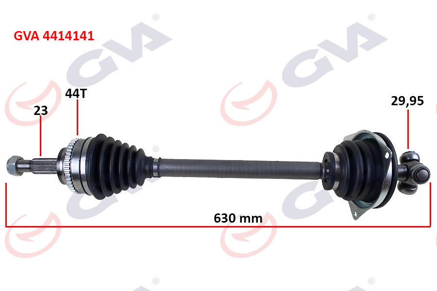 GVA KOMPLE AKS SOL CLIO 2-KANGOO 2 1.5 DCI 02 ABS Lİ 630mm 44DİŞ Kalın Freze 8200236109-8200236110-7711135906 OEM: 8200236109-8200236110-7711135906 - GVA 4414141 kodlu oto yedek parça görseli