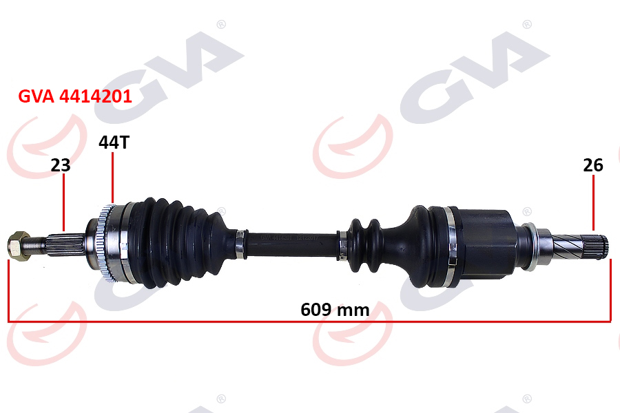 GVA KOMPLE AKS SOL CLIO SYMBOL THALIA 1.5 DCİ 08- ABS Lİ 44DİŞ 609mm 7711368677-8200543868 OEM: 7711368677-8200543868 - GVA 4414201 kodlu oto yedek parça görseli
