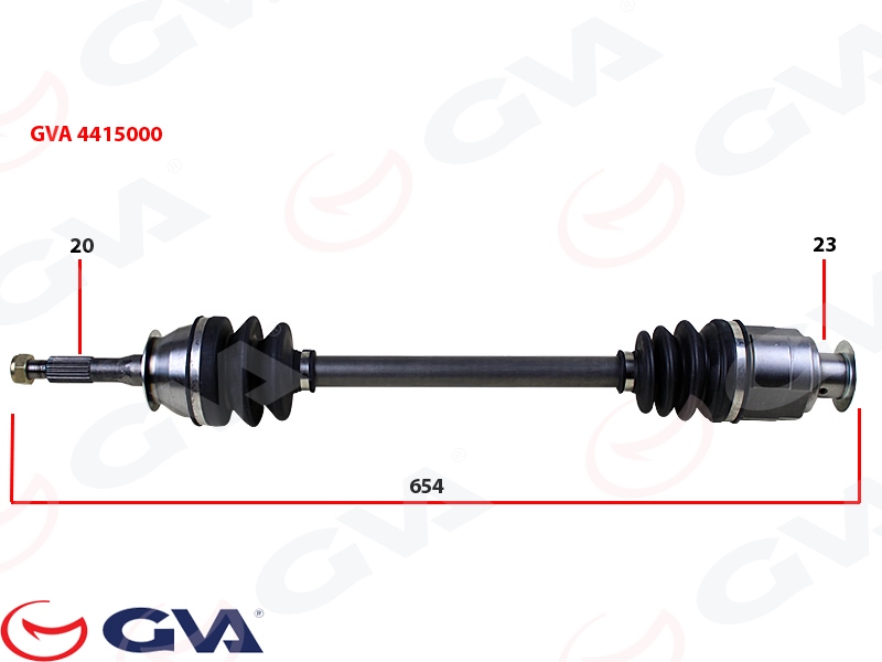 GVA KOMPLE AKS SAĞ/SOL RENAULT 12 654mm 7701348085-7701498786 OEM: 7701348085-7701498786 - GVA 4415000 kodlu oto yedek parça görseli