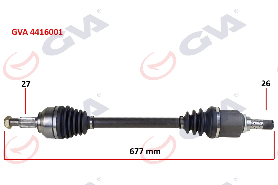 GVA KOMPLE AKS SOL KANGOO 3 1.5 DCİ 08- 677mm 8200687739 OEM: 8200687739 - GVA 4416001 kodlu oto yedek parça görseli
