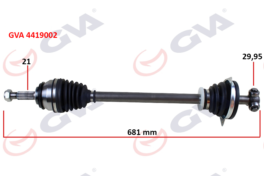 GVA KOMPLE AKS SOL DACIA LOGAN 06 SANDERO 08 1.4-1.6 681mm BENZİNLİ OEM: 6001548102-8200985010-391016391R - GVA 4419002 kodlu oto yedek parça görseli