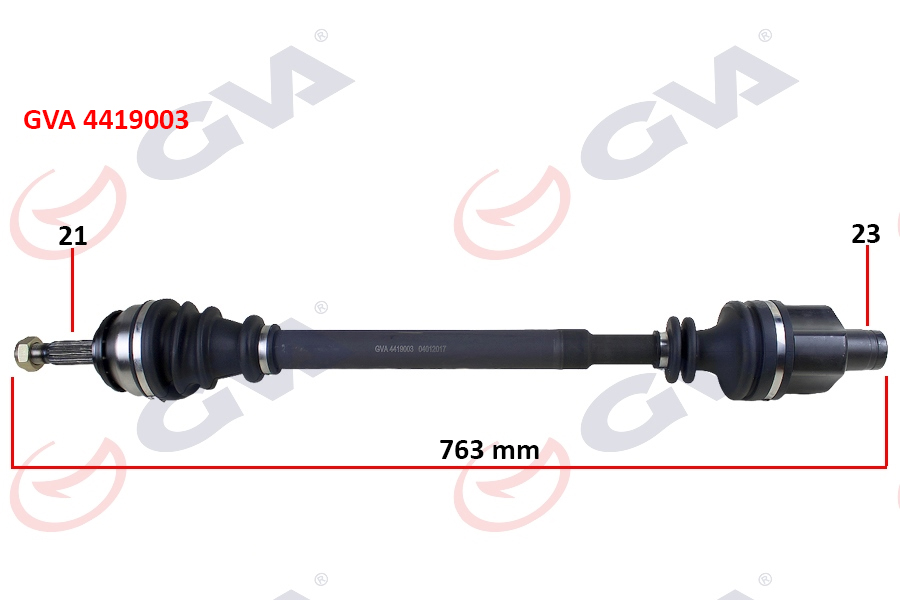 GVA KOMPLE AKS SAĞ DACIA LOGAN 06 SANDERO 08 1.4-1.6 763mm BENZİNLİ OEM: 6001547029-8200484373-8200985007 - GVA 4419003 kodlu oto yedek parça görseli