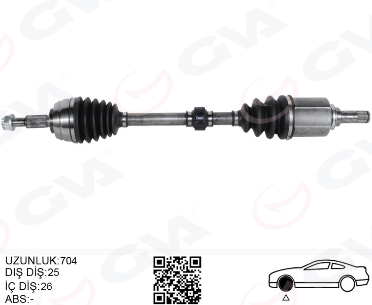 GVA KOMPLE AKS SOL DUSTER 10- 1.5dCI 1.6 16V 704mm OEM: 391015061R - GVA 4419007 kodlu oto yedek parça görseli