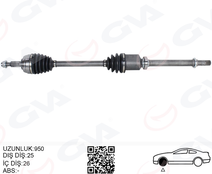 GVA KOMPLE AKS SAĞ DUSTER 10- 1.5 DCI 1.6 16V 5 İLERİ 6 İLERİ OEM: 391003147R - GVA 4419024 kodlu oto yedek parça görseli