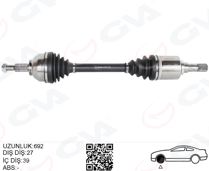 GVA ÖN AKS SOL RENAULT TRAFIC II 2.0 DCI 01-14 -VIVARO X83 2.0 CDTI 15- 8200776537-391016100R-8200776538 OEM: 8200776537-391016100R-8200776538 - GVA 4419613 kodlu oto yedek parça görseli