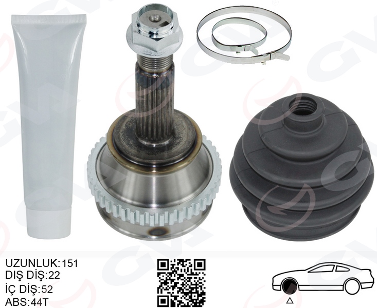 GVA AKS KAFASI DIS FIAT PALIO 96 1.6 16V DIŞ:22 İÇ:22 OEM: 46307121 - GVA 4421006K kodlu oto yedek parça görseli