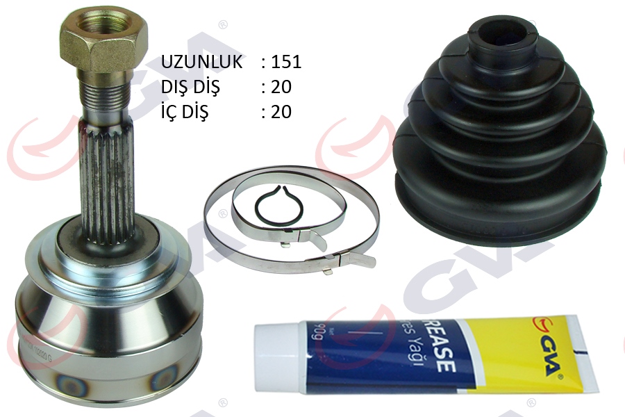 GVA AKS KAFASI DIŞ ÖN FIAT UNO 70 1.4i 94-00 20x20x43.1 151mm OEM: 5998706-5959385-5944689 - GVA 4424120K kodlu oto yedek parça görseli