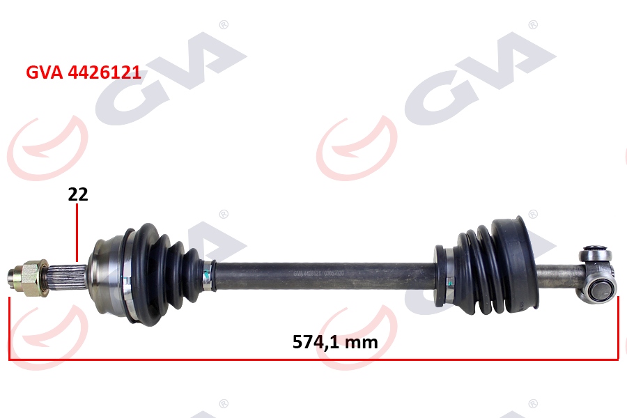 GVA KOMPLE AKS SOL TEMPRA 1.4i 92-99 574mm 7694584 OEM: 7694584 - GVA 4426121 kodlu oto yedek parça görseli