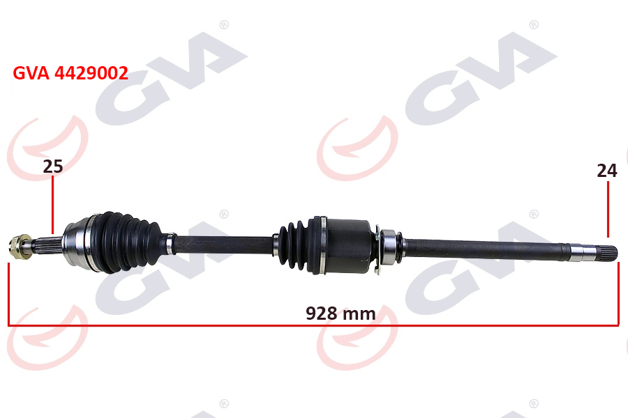 GVA KOMPLE AKS SAĞ DOBLO 1.9 JTD 01 DOBLO-ALBEA 1.3 MTJ 05 928mm 46307678 OEM: 46307678 - GVA 4429002 kodlu oto yedek parça görseli