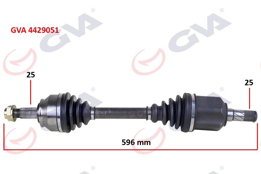 GVA KOMPLE AKS SOL DOBLO 1.6 MJT AT/MT 10- 596mm OEM: 51815194-51933669 - GVA 4429051 kodlu oto yedek parça görseli
